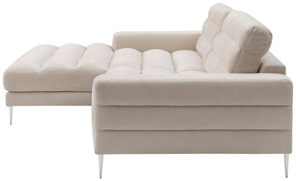 ECKSOFA  in Chenille Naturfarben  207/293 cm  - Naturfarben, Design, Textil/Metall (207/293cm) - Dieter Knoll