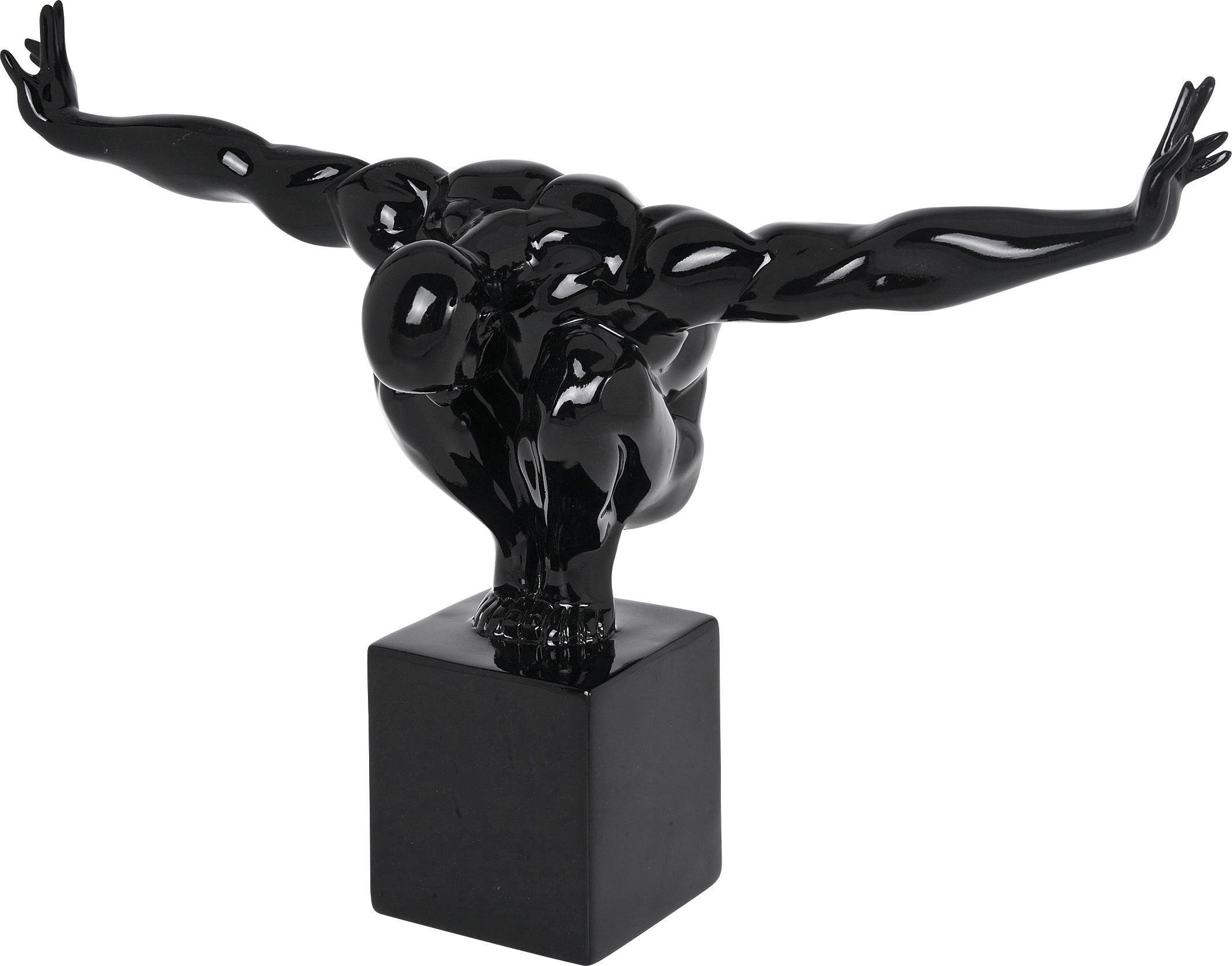 SKULPTUR - Schwarz, Trend, Kunststoff/Stein (43/29/15cm) - Kare-Design