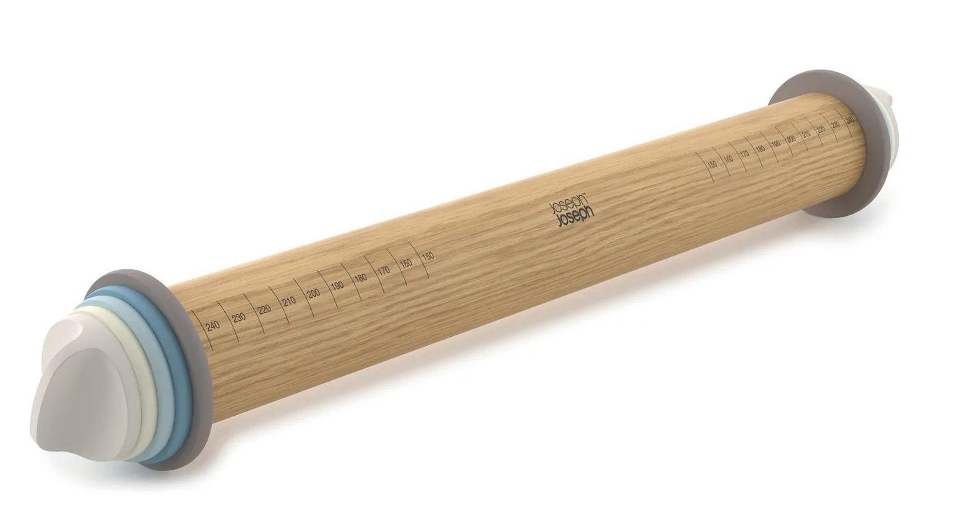 VALJAK ZA TIJESTO  - svijetlo smeđa/plava, Basics, drvo/plastika (42/6,4cm) - Joseph Joseph