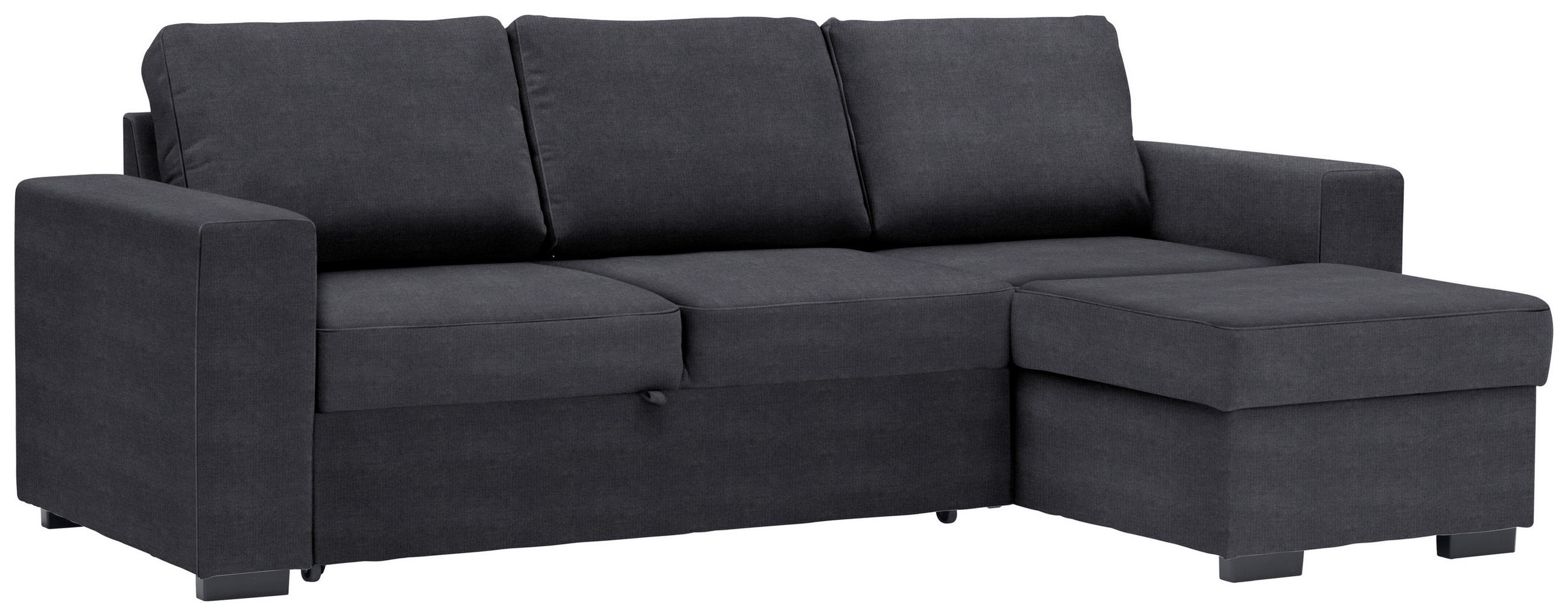 ECKSOFA Anthrazit Velours  - Anthrazit/Schwarz, Design, Kunststoff/Textil (244/157cm) - Carryhome