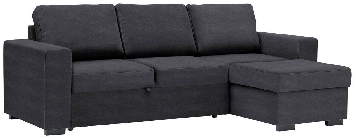 ECKSOFA Anthrazit Velours  - Anthrazit/Schwarz, Design, Kunststoff/Textil (244/157cm) - Carryhome