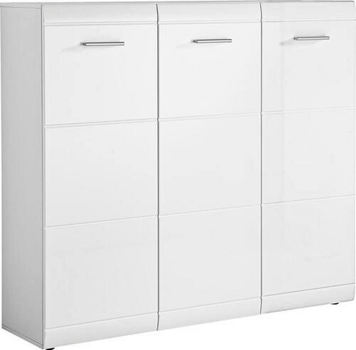 SCHUHSCHRANK Weiß  - Silberfarben/Weiß, Design, Holzwerkstoff/Kunststoff (134/120/36cm) - Carryhome
