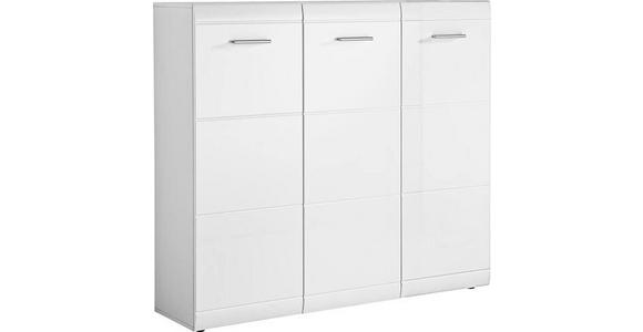SCHUHSCHRANK 134/120/36 cm  - Silberfarben/Weiß, Design, Holzwerkstoff/Kunststoff (134/120/36cm) - Carryhome