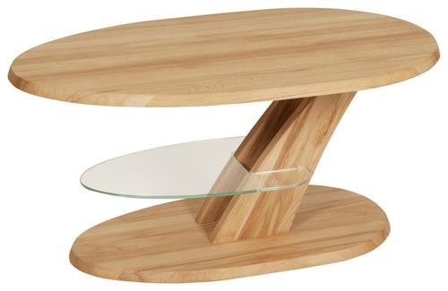 COUCHTISCH in Holz, Glas 100/65/48-65 cm  - Buchefarben, Design, Glas/Holz (100/65/48-65cm) - Venda