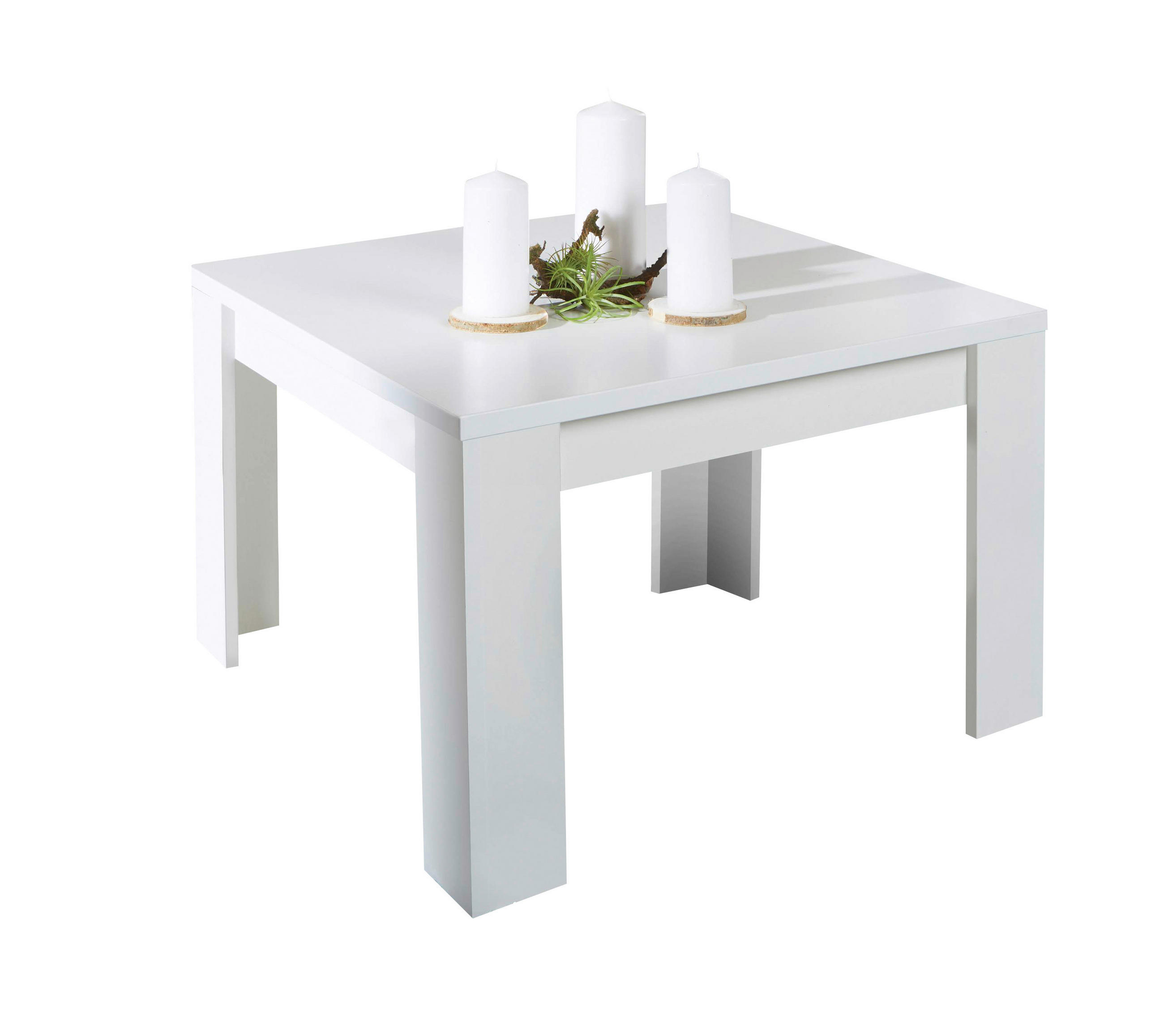 KLUBSKA MIZA, 50/46/50 cm bela  - bela, Moderno, leseni material (50/46/50cm) - Ti'me