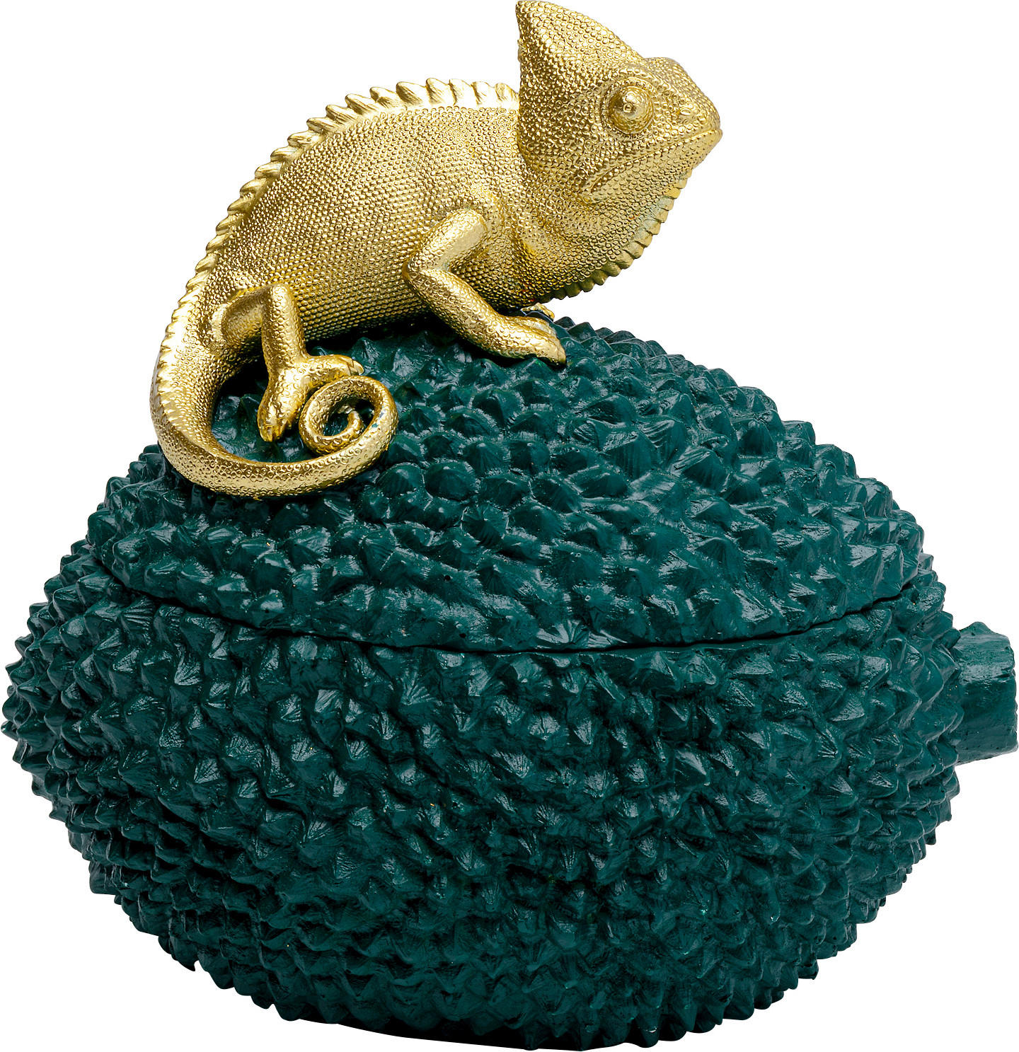 DOSE - Dunkelgrün/Goldfarben, Trend, Kunststoff (19,5/19,5/15,5cm) - Kare-Design