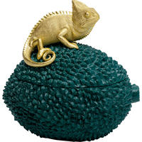 DOSE - Dunkelgrün/Goldfarben, Trend, Kunststoff (19,5/19,5/15,5cm) - Kare-Design