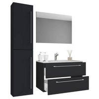 BADEZIMMER  in 93 cm  - Weiss/Schwarz, Modern, Keramik/Holzwerkstoff (93cm) - MID.YOU