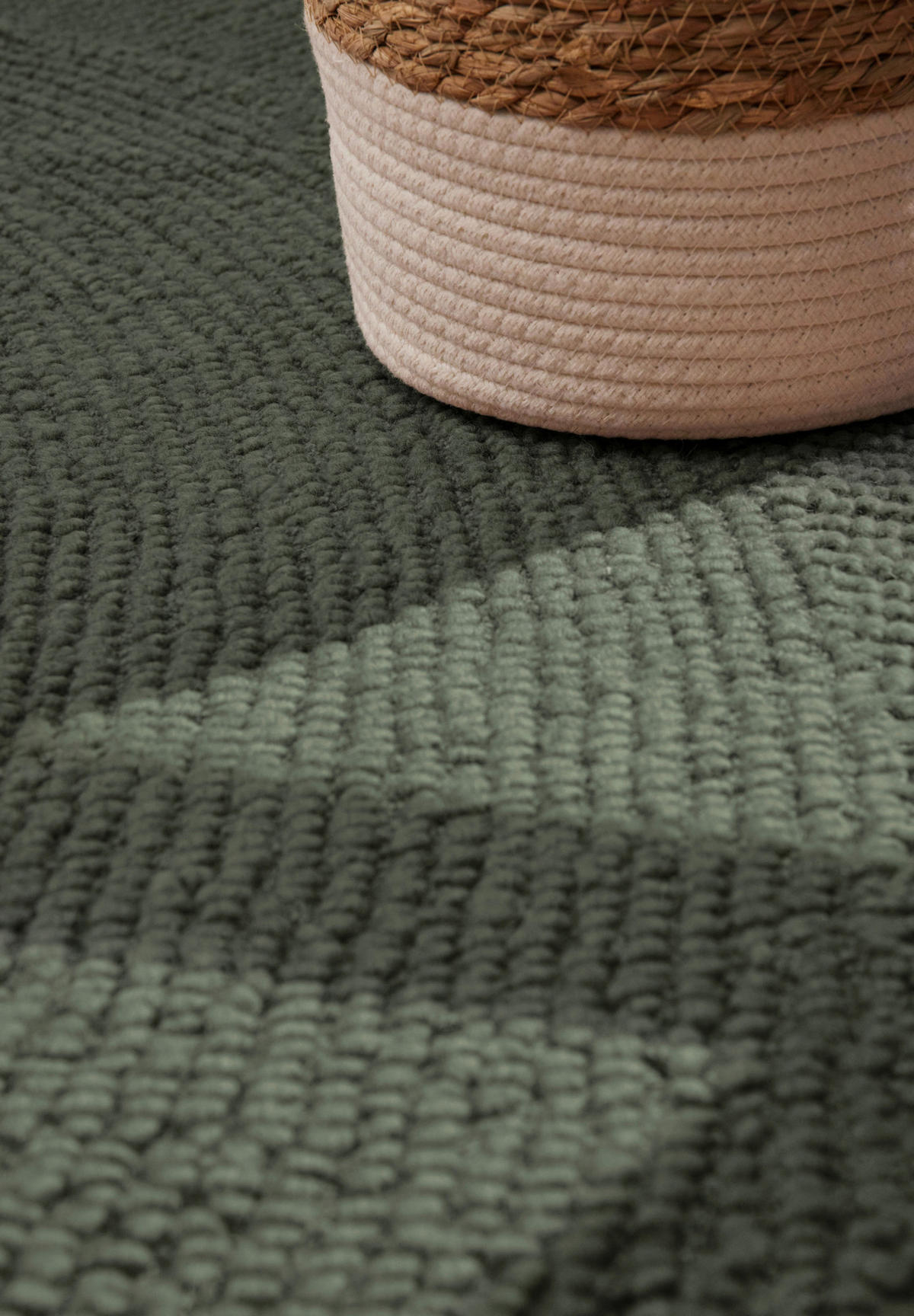 WOLLTEPPICH 160/230 cm Calmio Dunkelgrün rechteckig  - Dunkelgrün, Basics, Textil (160/230cm) - Hanse Home