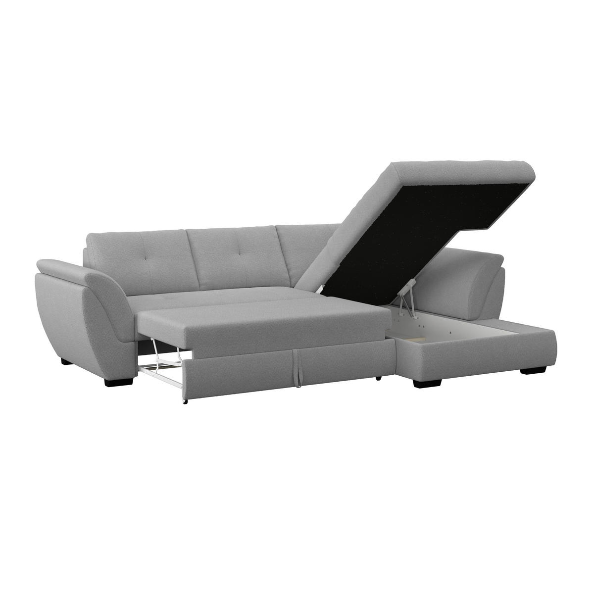 ECKSOFA Dunkelgrau  - Dunkelgrau/Schwarz, Konventionell, Textil (278/187cm) - MID.YOU