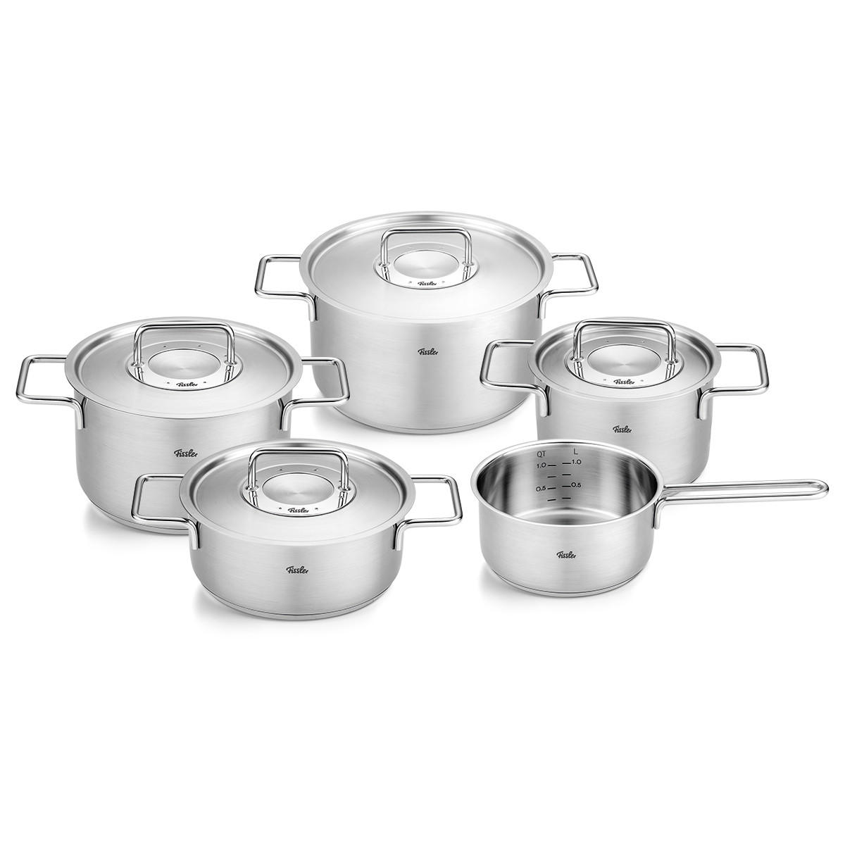 KOCHTOPFSET Pure 5-teilig  - Silberfarben, Basics, Metall - Fissler