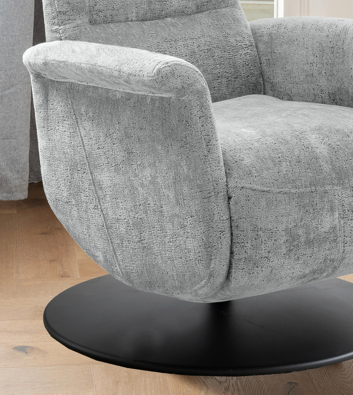 RELAXSESSEL LATINA Kopfteilverstellung, Fußteilverstellung, Rücken echt    - Schwarz/Hellblau, MODERN, Textil/Metall (72/118/85-165cm) - Livetastic