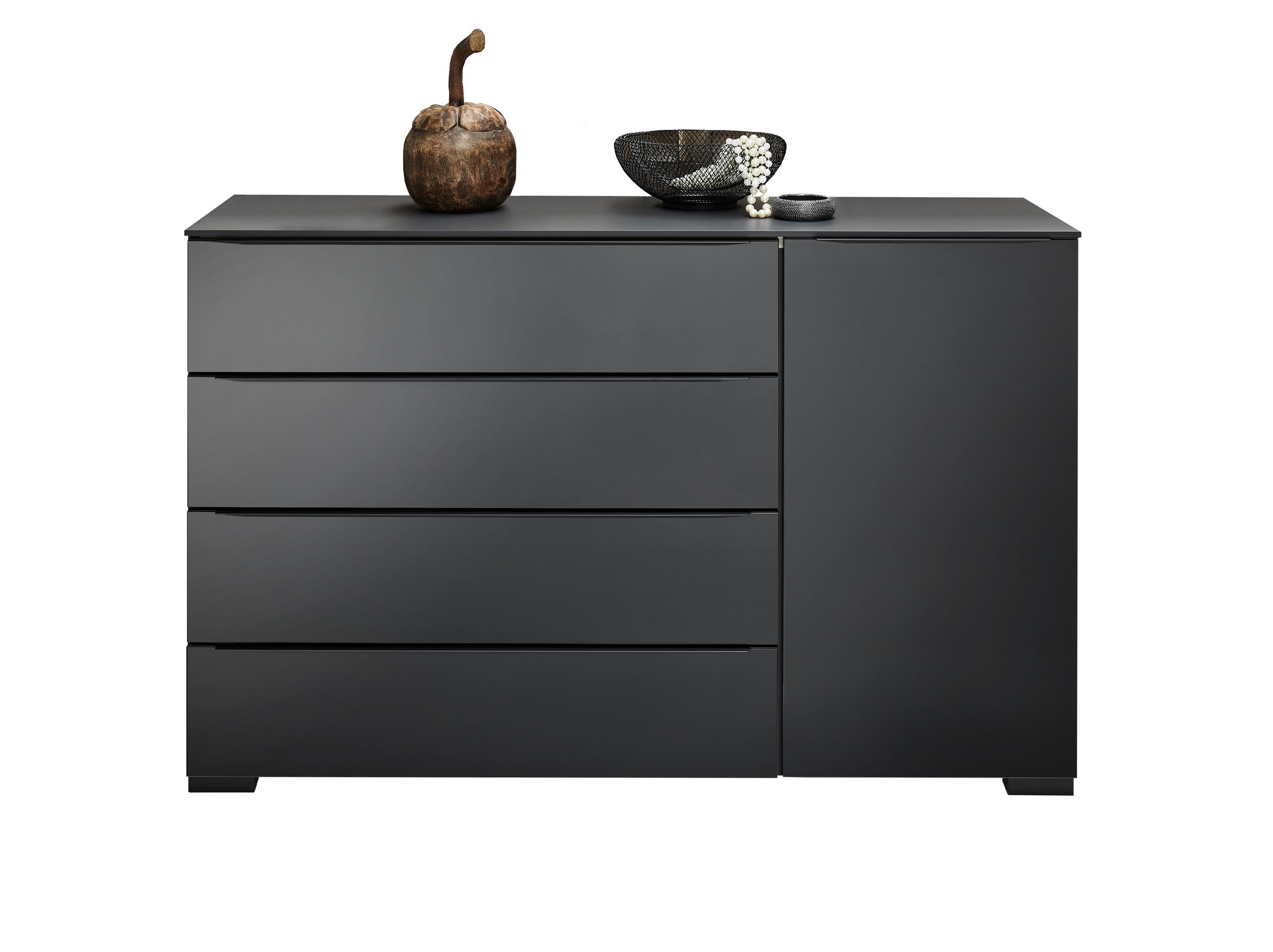 SIDEBOARD  in 120/77/40 cm  - Eiche dunkel/Anthrazit, Design, Glas/Holz (120/77/40cm) - Dieter Knoll