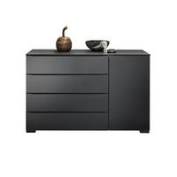 SIDEBOARD 120/77/40 cm  in Anthrazit, Schwarz, Eiche dunkel  - Eiche dunkel/Anthrazit, Design, Glas/Holz (120/77/40cm) - Dieter Knoll