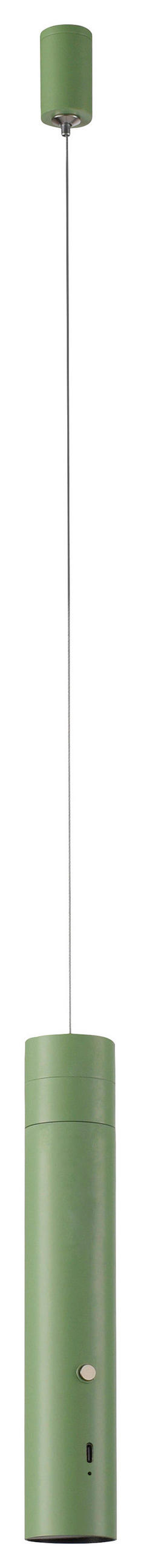 AKKU-LED-HÄNGELEUCHTE 4/4/200 cm  - Hellgrün, Design, Kunststoff/Metall (4/4/200cm)