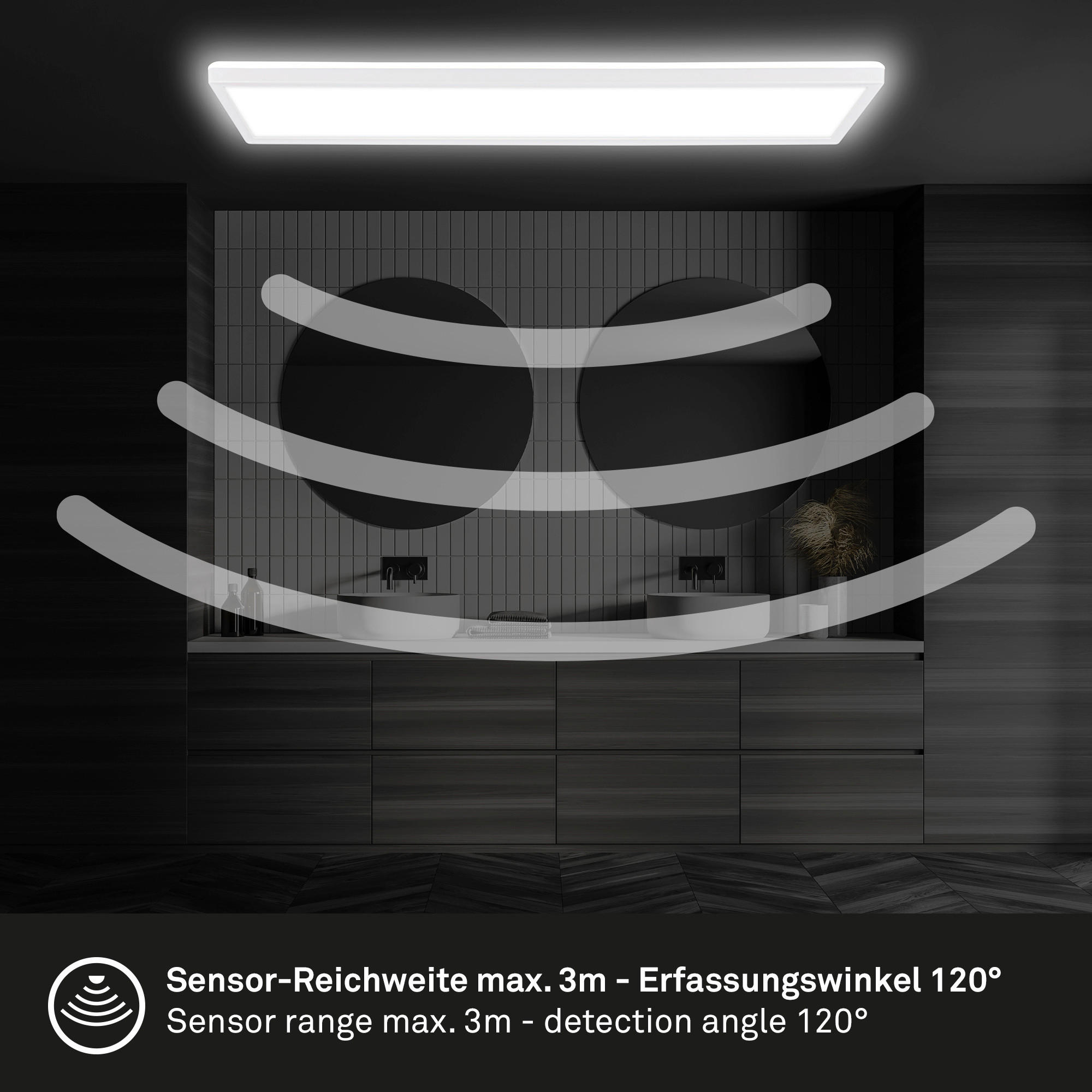 STROPNA KOPAL. LED-SVETILKA  MOVE   58/20/3 cm        4000 K - bela, Basics, umetna masa (58/20/3cm)