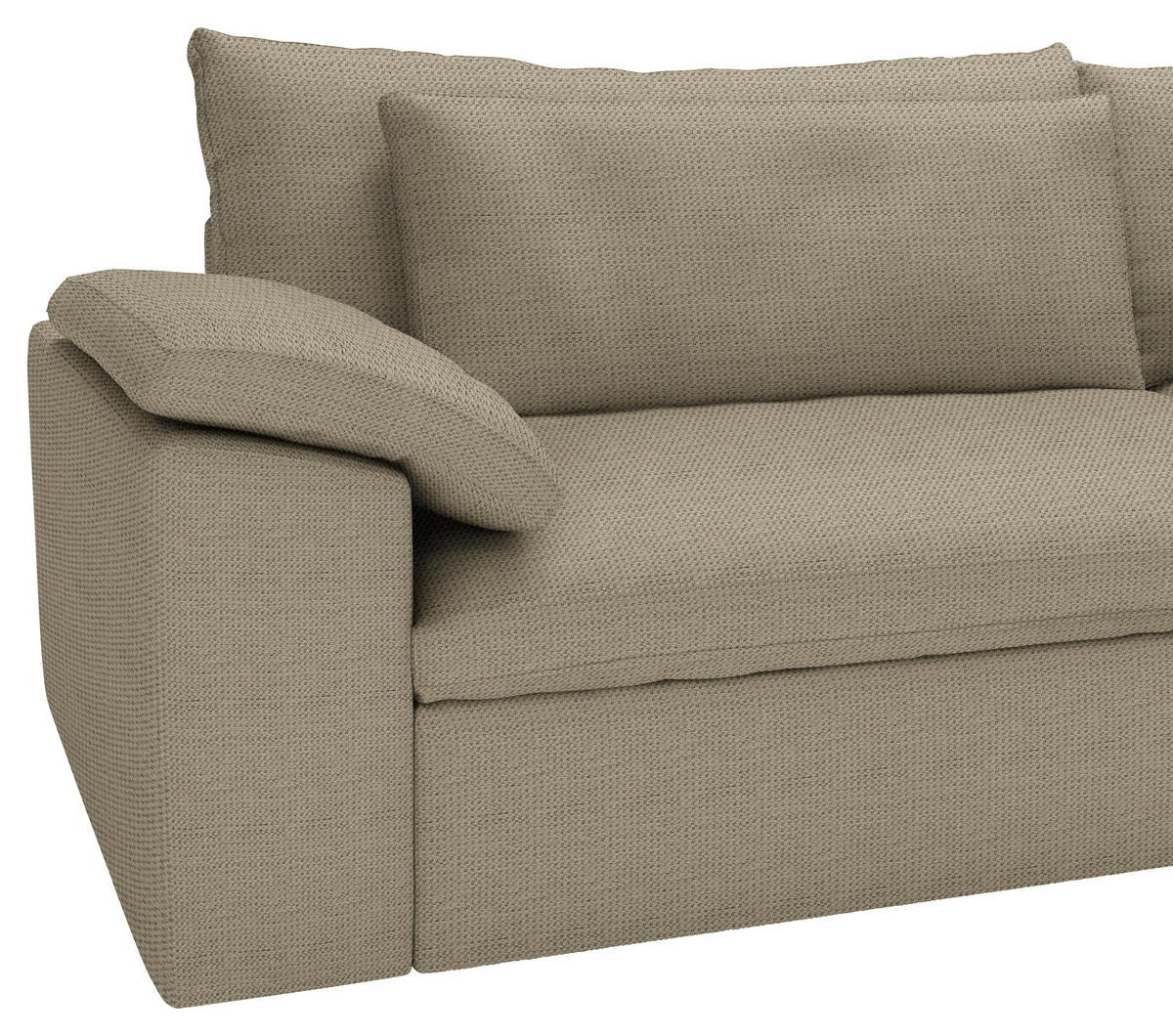 ECKSOFA  Chenille Taupe  - Taupe/Schwarz, Modern, Kunststoff/Textil (306/198cm) - Carryhome