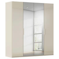 DREHTÜRENSCHRANK 201/235/61 cm,  in Champagner, 4-türig  - Champagner, Basics, Glas/Holzwerkstoff (201/235/61cm) - Novel