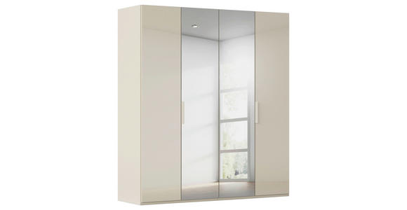 DREHTÜRENSCHRANK 201/235/61 cm,  in Champagner, 4-türig  - Champagner, Basics, Glas/Holzwerkstoff (201/235/61cm) - Novel