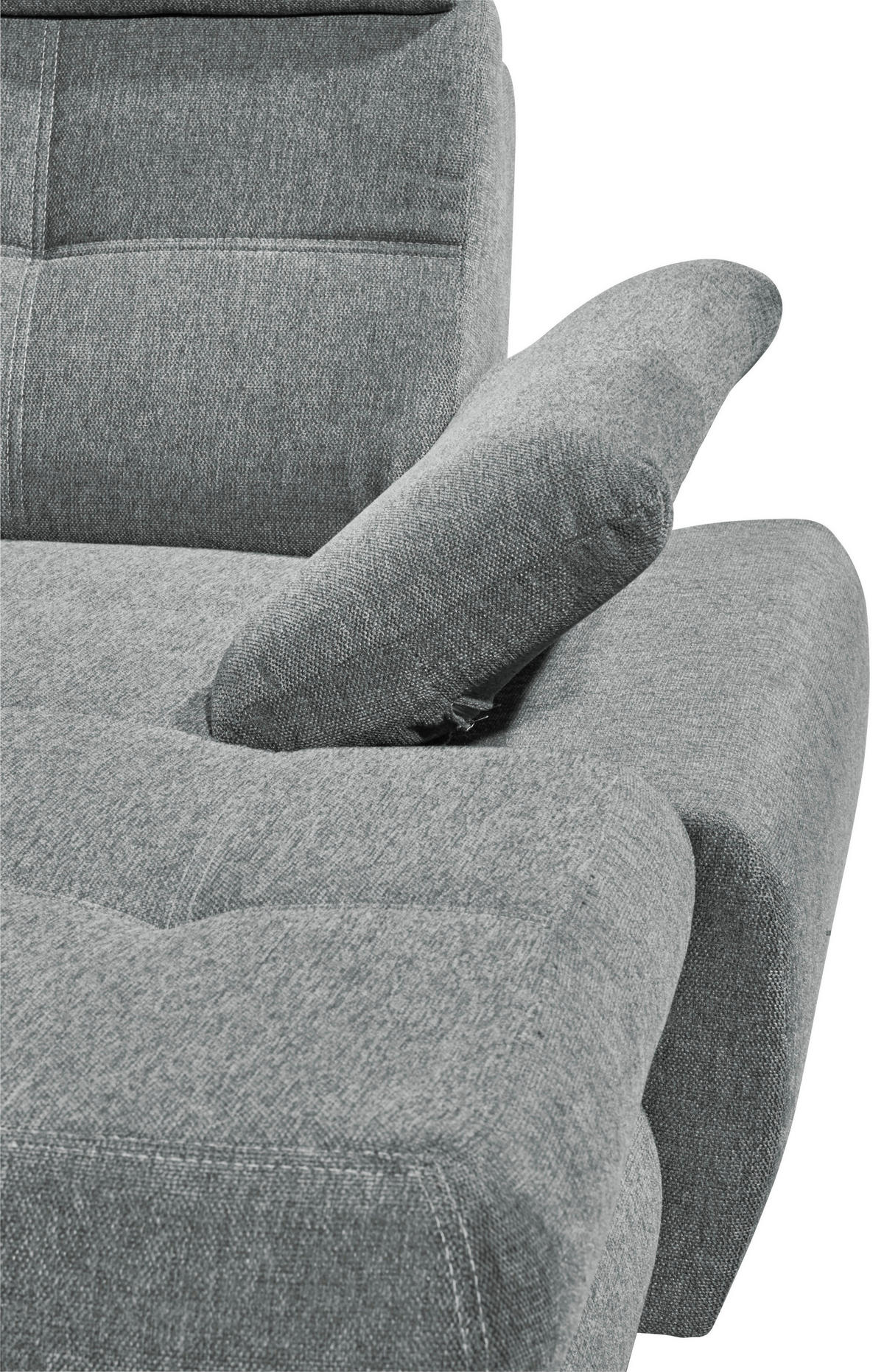 WOHNLANDSCHAFT Hellgrau Webstoff  - Hellgrau, MODERN, Kunststoff/Textil (233/349/177cm) - MID.YOU