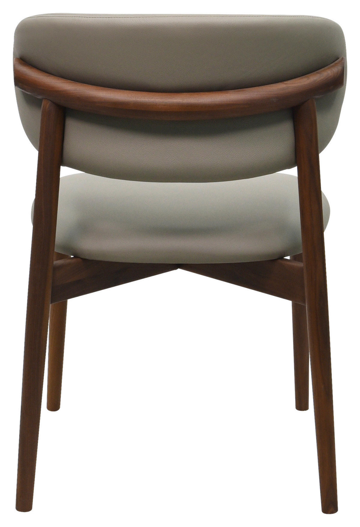 STUHL    Echtleder  Graubraun  - Graubraun/Walnussfarben, Modern, Leder/Holz (55/80/60cm) - Livetastic