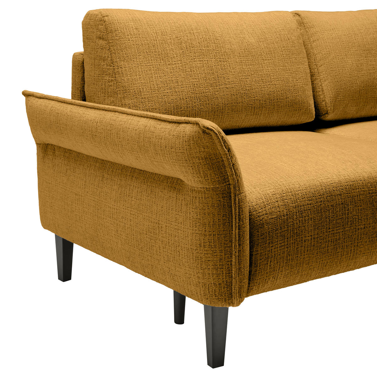 3-SITS SOFFA i vävt tyg senapsgul  - svart/senapsgul, Modern, trä/textil (183/85/92cm) - MID.YOU