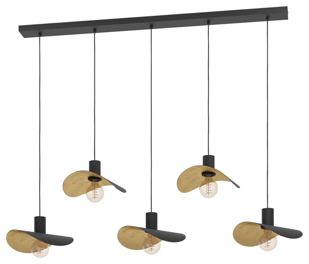 HÄNGELEUCHTE 125/29/150 cm  - Goldfarben/Schwarz, Design, Metall (125/29/150cm) - Eglo