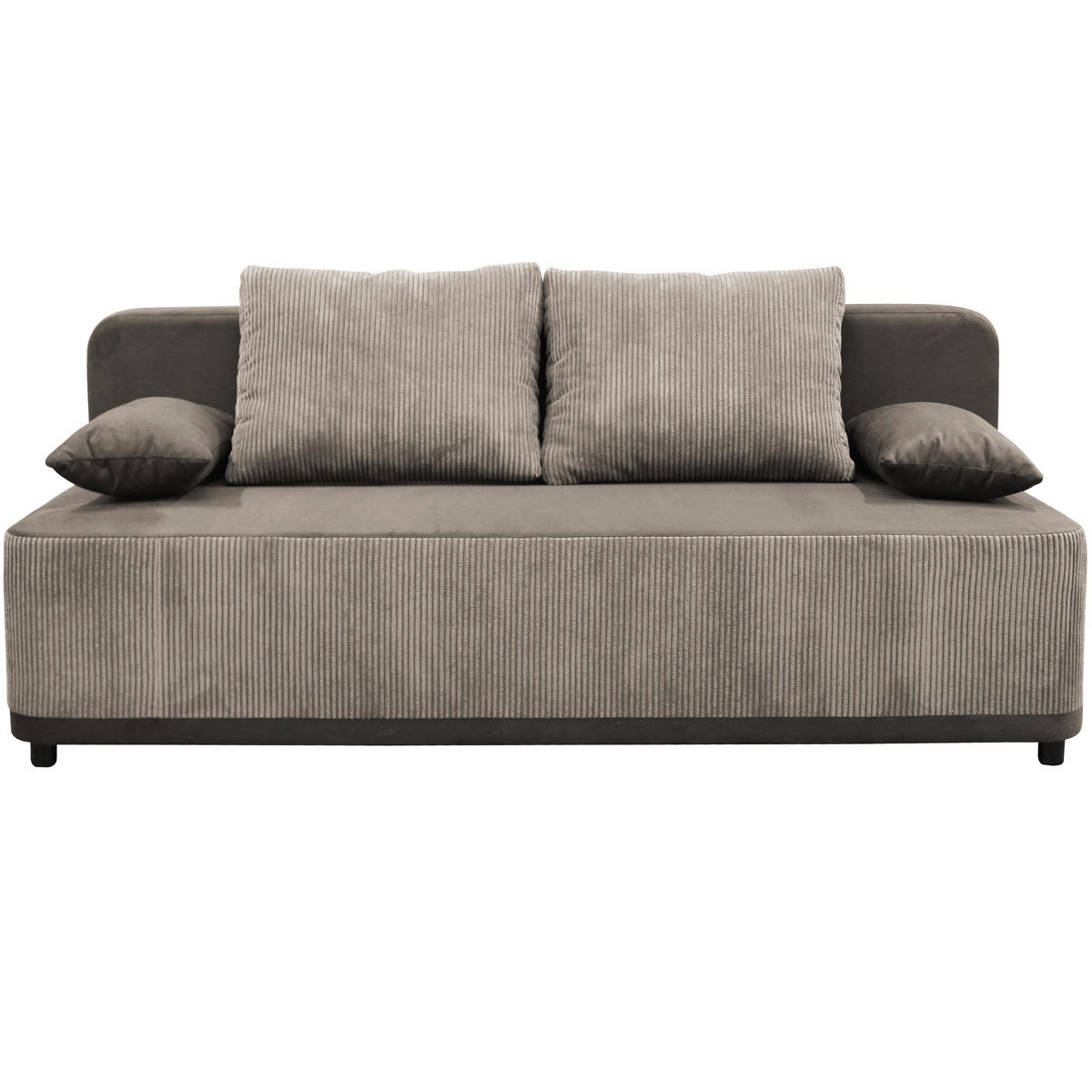 SCHLAFSOFA  mit Liegefunktion Velours Braun  - Schwarz/Braun, Design, Kunststoff/Textil (197/90/83cm) - MID.YOU