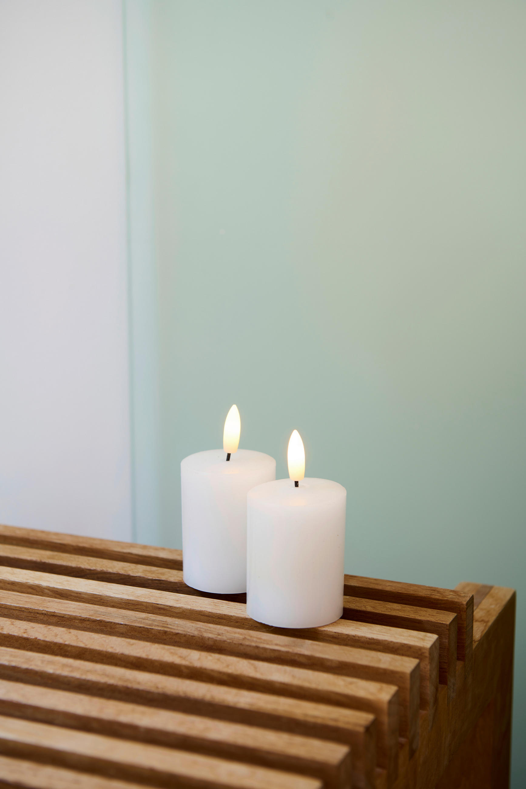 LED-KERZE  - Weiß, Basics, Naturmaterialien (5/6.5cm)