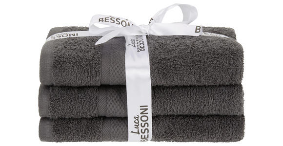 Handtuch Fiolina - 3er Pack - Anthrazit, MODERN, Textil (50/100cm) - Luca Bessoni