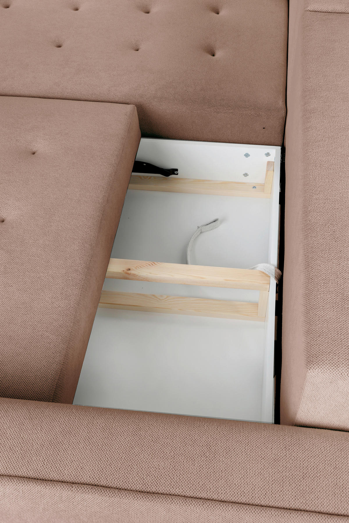 ECKSOFA in Flachgewebe Rosa  - Schwarz/Rosa, Design, Holz/Textil (263/183cm) - MID.YOU