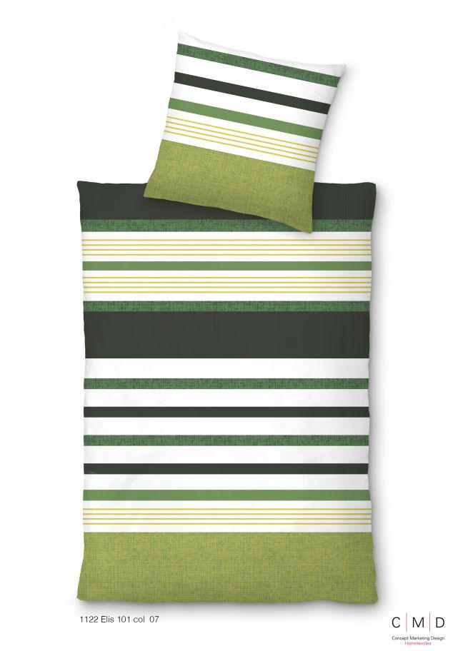 BETTWÄSCHE Elis Renforcé  - Grün, KONVENTIONELL, Textil (135/200cm) - Novel