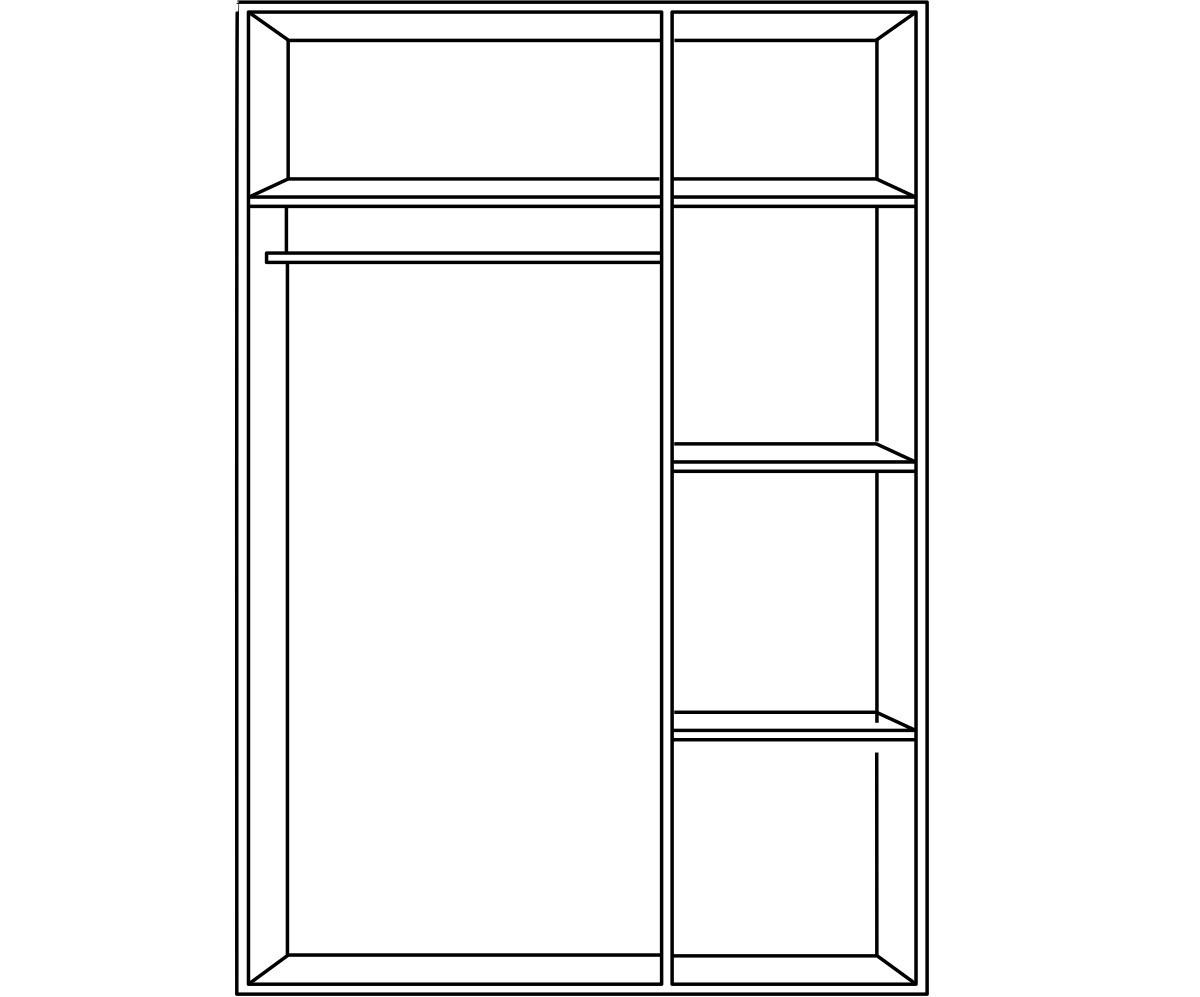 KLEIDERSCHRANK  in Graphitfarben, Braun, Dunkelgrau  - Dunkelgrau/Schwarz, KONVENTIONELL, Glas/Holzwerkstoff (135/199/58cm) - Stylife