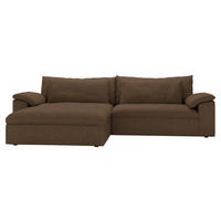ECKSOFA Flachgewebe Dunkelbraun  - Dunkelbraun/Schwarz, Modern, Kunststoff/Textil (198/306cm) - Carryhome
