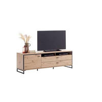 MEDIABÄNK i antracit, ekfärgad  - antracit/ekfärgad, Design, metall/trämaterial (183/60/50cm) - MID.YOU