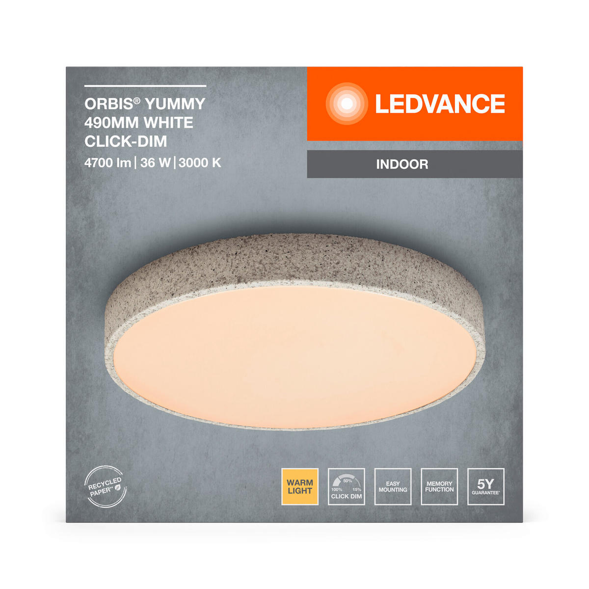 LED-DECKENLEUCHTE 49/7 cm   - KONVENTIONELL, Metall (49/7cm) - Ledvance