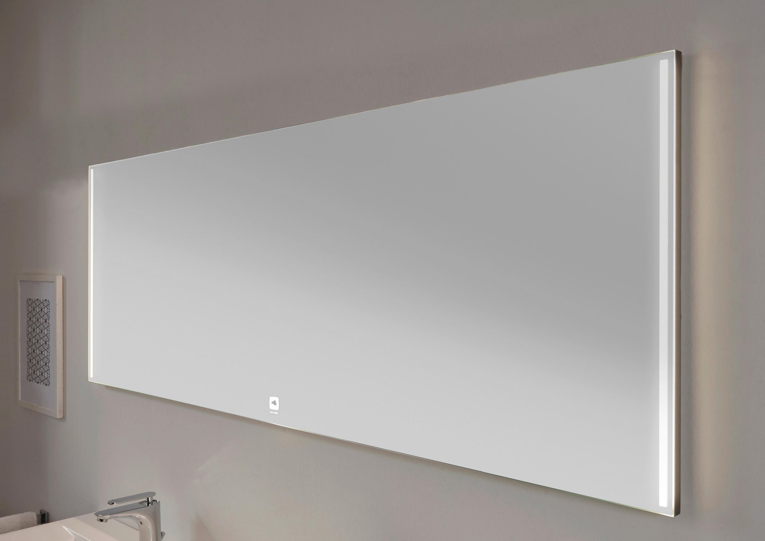 BADEZIMMERSPIEGEL 175/60/3,2 cm  - Grau, Design, Glas/Holzwerkstoff (175/60/3,2cm) - Leonardo Living