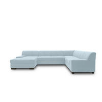 WOHNLANDSCHAFT in Webstoff Pastellblau  - Wengefarben/Pastellblau, Design, Holz/Textil (153/328/212cm) - MID.YOU