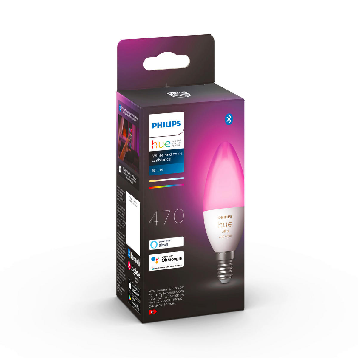 LED-LEUCHTMITTEL   E14 4 W  - Weiss, Basics, Kunststoff (3,9/10,6cm) - Philips HUE