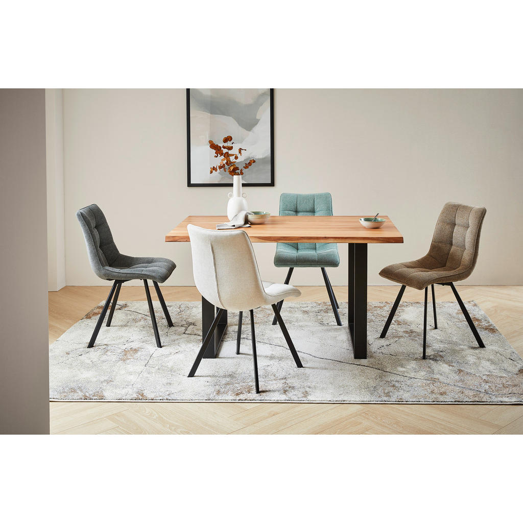 Thumbnail - Xora Stuhl, Dunkelgrau, Schwarz, Metall, Textil, eckig, 47x61x86 cm, Stoffauswahl, Esszimmer, Stühle, Esszimmerstühle, V...
