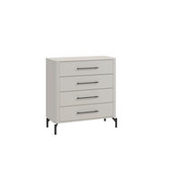 KOMÓD 90/94/40 cm  - kasmírszínű/fekete, Basics, műanyag/faalapú anyag (90/94/40cm) - Carryhome