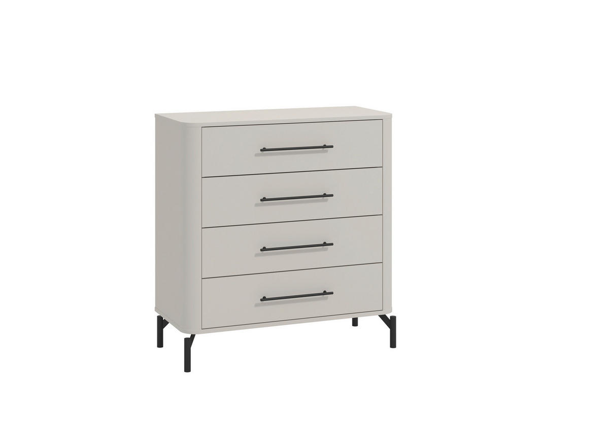 KOMÓD 90/94/40 cm  - kasmírszínű/fekete, Basics, műanyag/faalapú anyag (90/94/40cm) - Carryhome