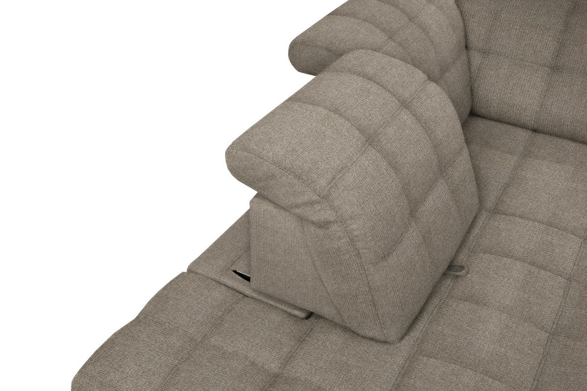 ECKSOFA in Webstoff Beige  297/216 cm  - Beige/Schwarz, Design, Holz/Textil (297/216cm) - Xora