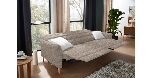 2-SITZER-SOFA in Webstoff Beige  - Eiche Bianco/Beige, Design, Holz/Textil (234-262/84/112cm) - Dieter Knoll