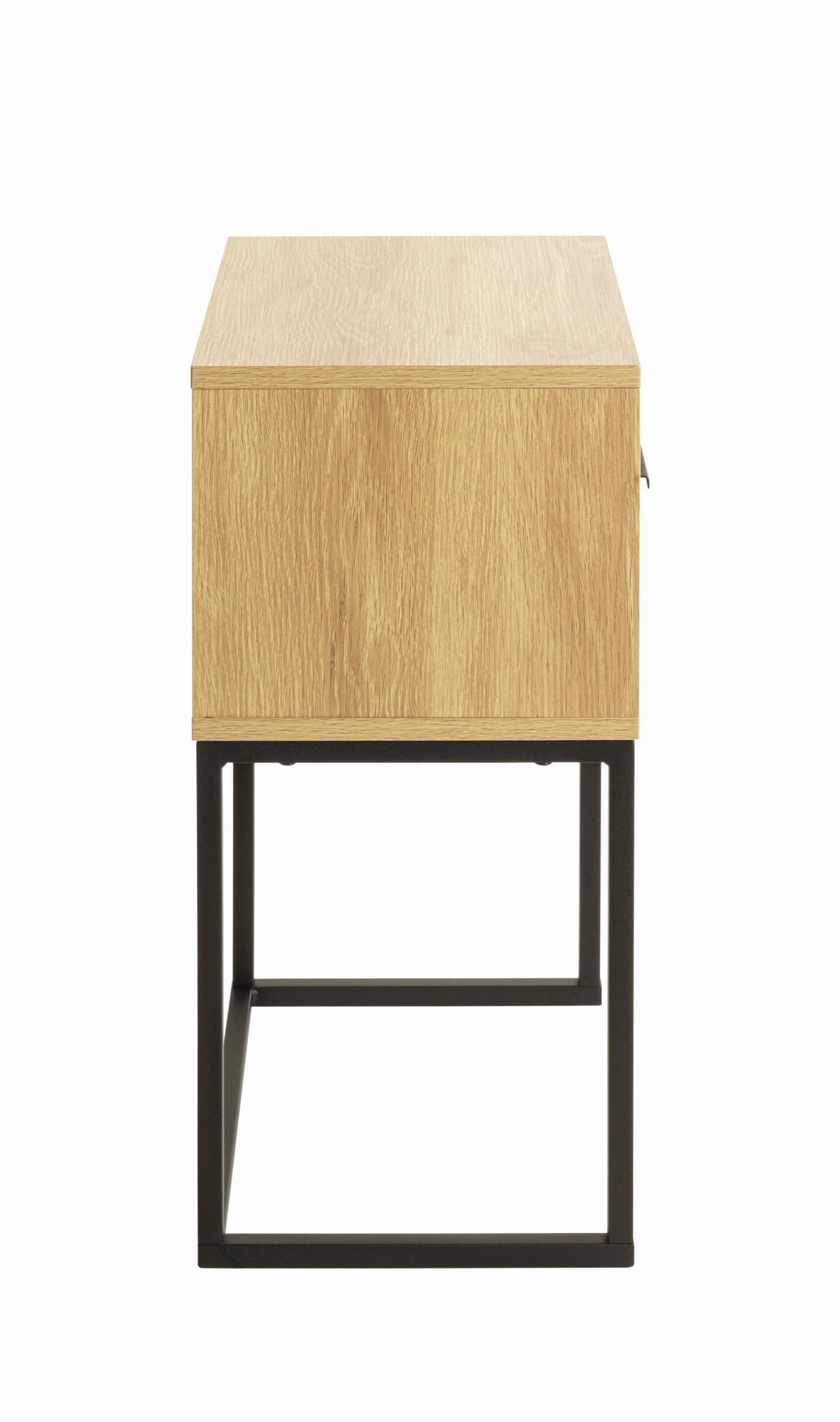 NACHTSCHRANK 40/60/28 cm  - Eichefarben/Schwarz, MODERN, Holzwerkstoff/Metall (40/60/28cm)