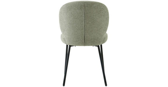 STUHL in Eisen Leinenoptik Holz, Metall, Textil - Schwarz/Grün, Design, Holz/Textil (49/86/64cm) - Ambia Home