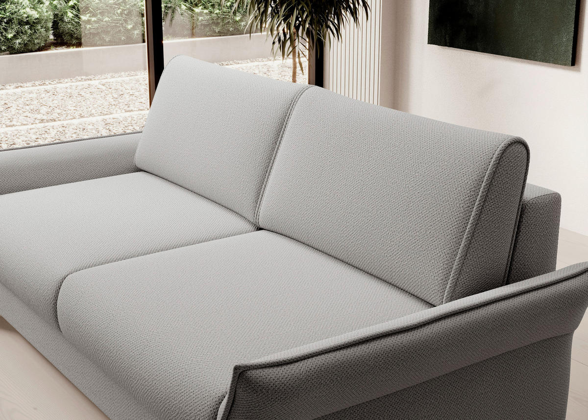 BÄDDSOFFA i vävt tyg ljusgrå  - ljusgrå/svart, Klassisk, textil/plast (198/82/106cm) - MID.YOU