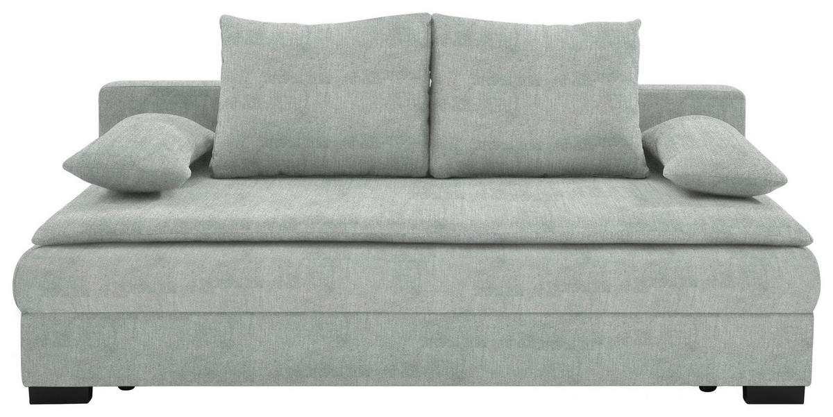 SCHLAFSOFA  in Webstoff Hellgrau  - Hellgrau/Schwarz, KONVENTIONELL, Kunststoff/Textil (207/94/90cm) - Venda