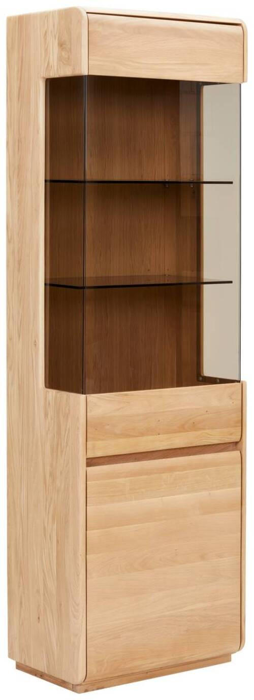 VITRINE in massiv Wildeiche Wildeiche  - Wildeiche, Natur, Glas/Holz (62,5/201/41cm) - Linea Natura