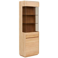 VITRINE Wildeiche  62,5/201/41 cm  - Wildeiche, Natur, Glas/Holz (62,5/201/41cm) - Linea Natura
